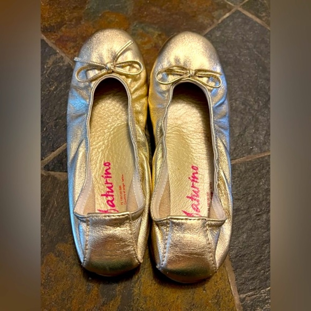 Naturino Metallic Gold Ballet Flats